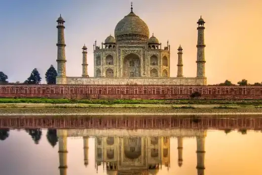 Taj Mahal sunrise and Old Delhi tour by car featuring the Taj Mahal at dawn