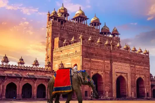Agra overnight tour from Delhi by car featuring Agra Fort and heritage architecture