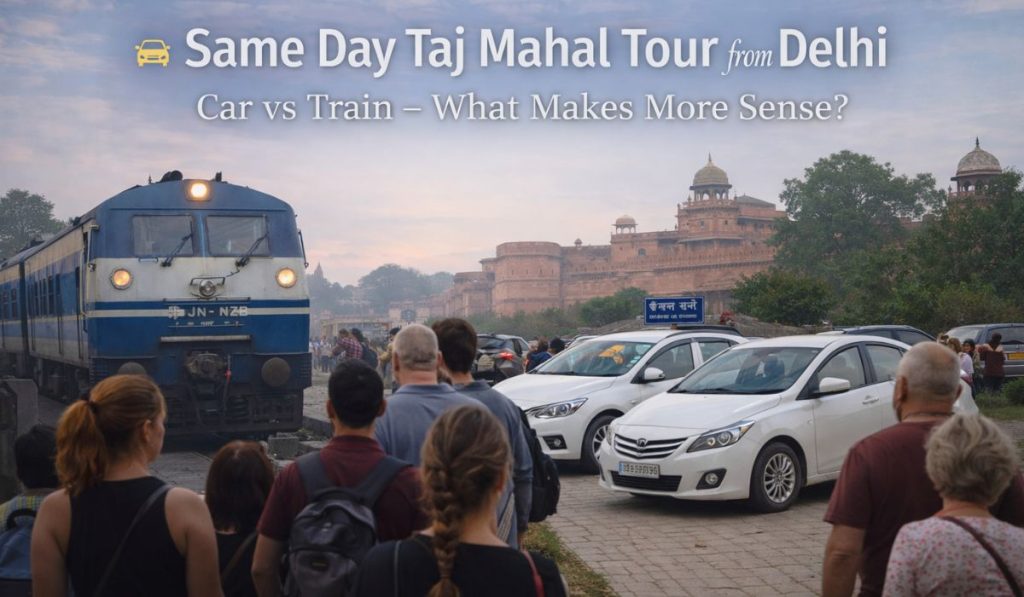 Car vs train option for same day Taj Mahal tour from Delhi